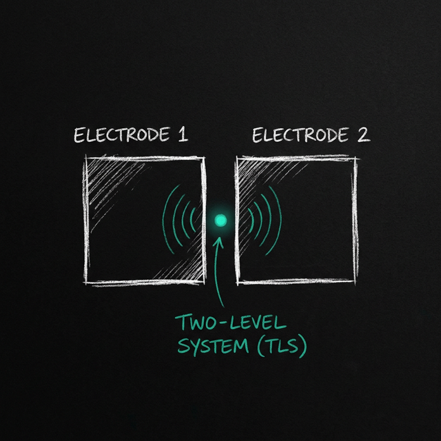 Minimalist sketch of a Josephson junction with a TLS defect.
